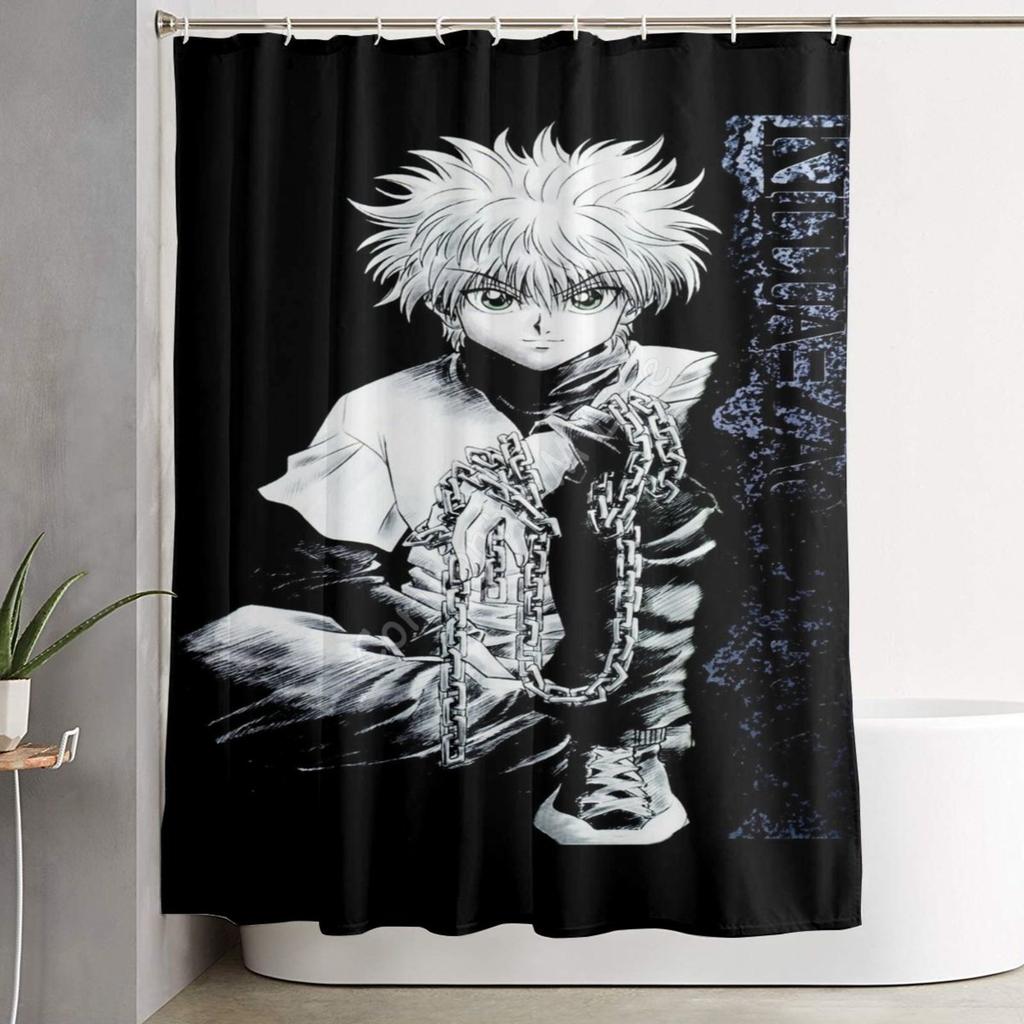Hunter X Hunter Занавеска для ванной Классическое японское аниме Тканевые наборы занавесок для душа с 12 крючками Водонепроницаемый декор для ванной