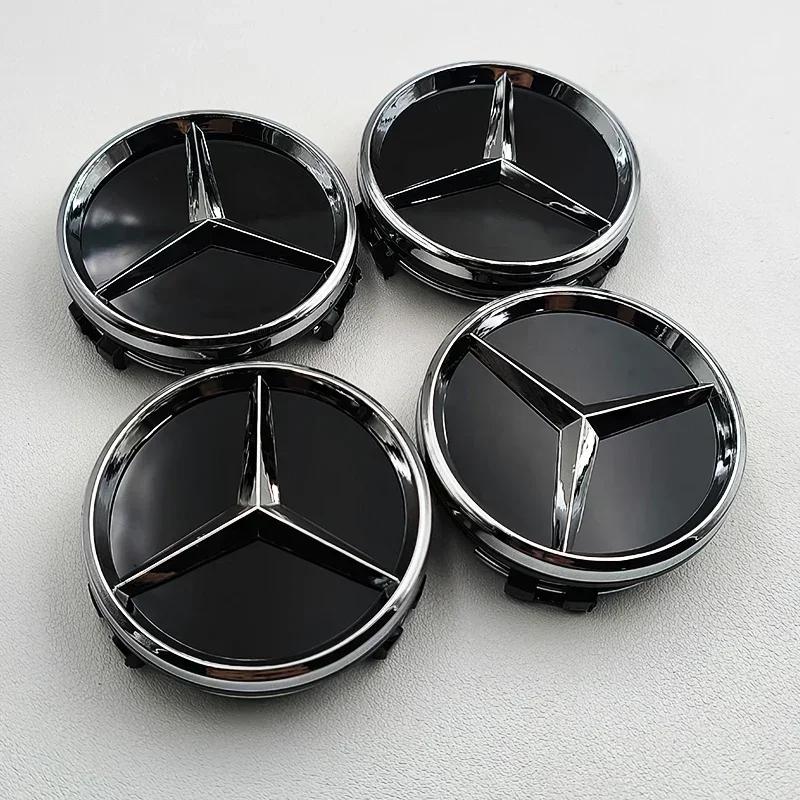 4pcs 60mm Car Rims Hub Wheel Center Caps For Mercedes Benz A B C E S CLA CLS GLK ML GLA GLB GLC GLE Accessories