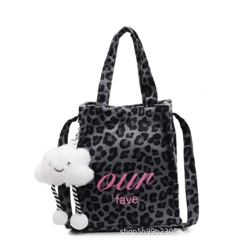 Simple letter printed denim bag Adjustable messenger bag bag Portable mobile phone bag Fashion parent-child bag Spring and summer new models