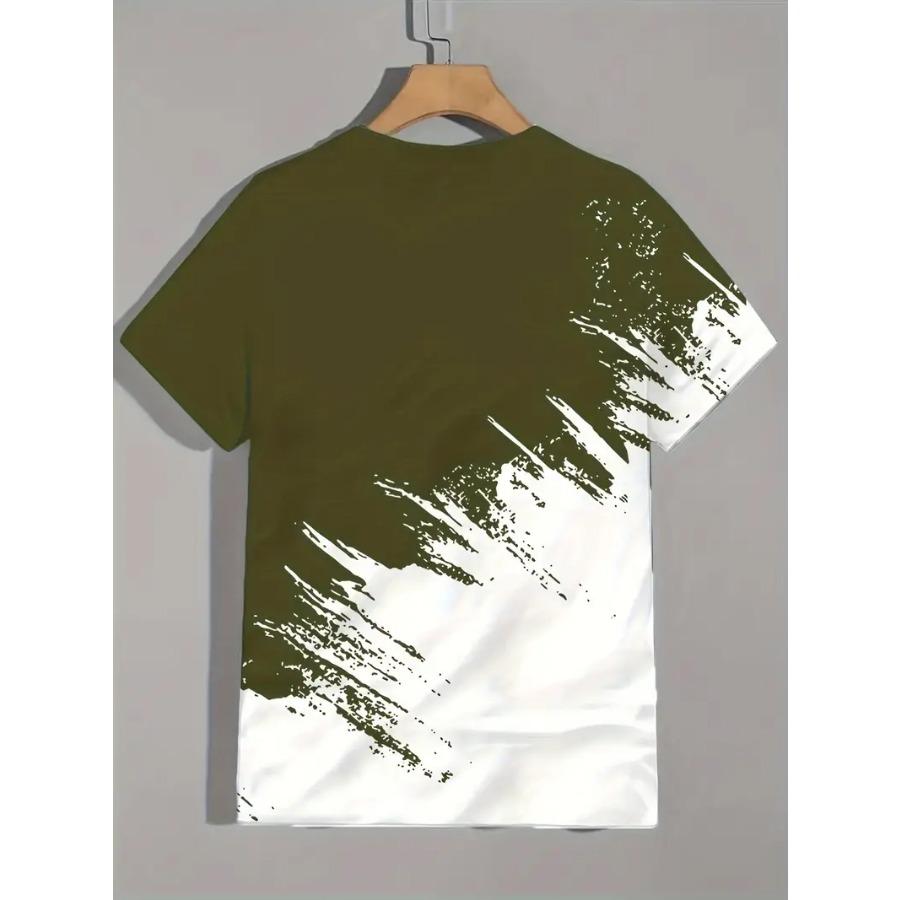 Стильная мужская футболка с рисунком — удобная, дышащая, с коротким рукавом для повседневных летних занятий — повседневная, модная и универсальная футболка для мужчин