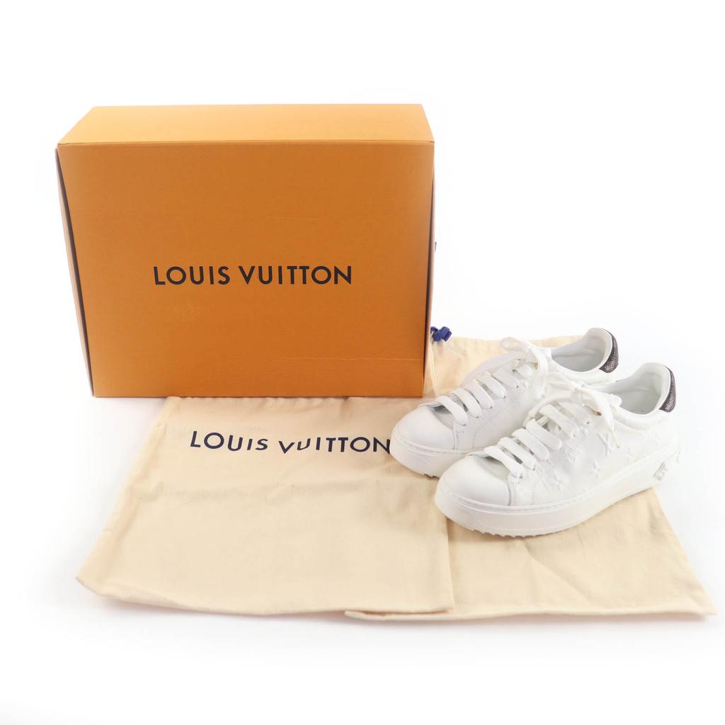 Great LOUIS VUITTON sneakers timeout line White brown leather Women 37 Used
