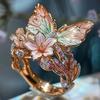 High Quality Jewelry Accessories Butterfly Ring Crafts Non-fading Finger Decorations Gift Open Ring