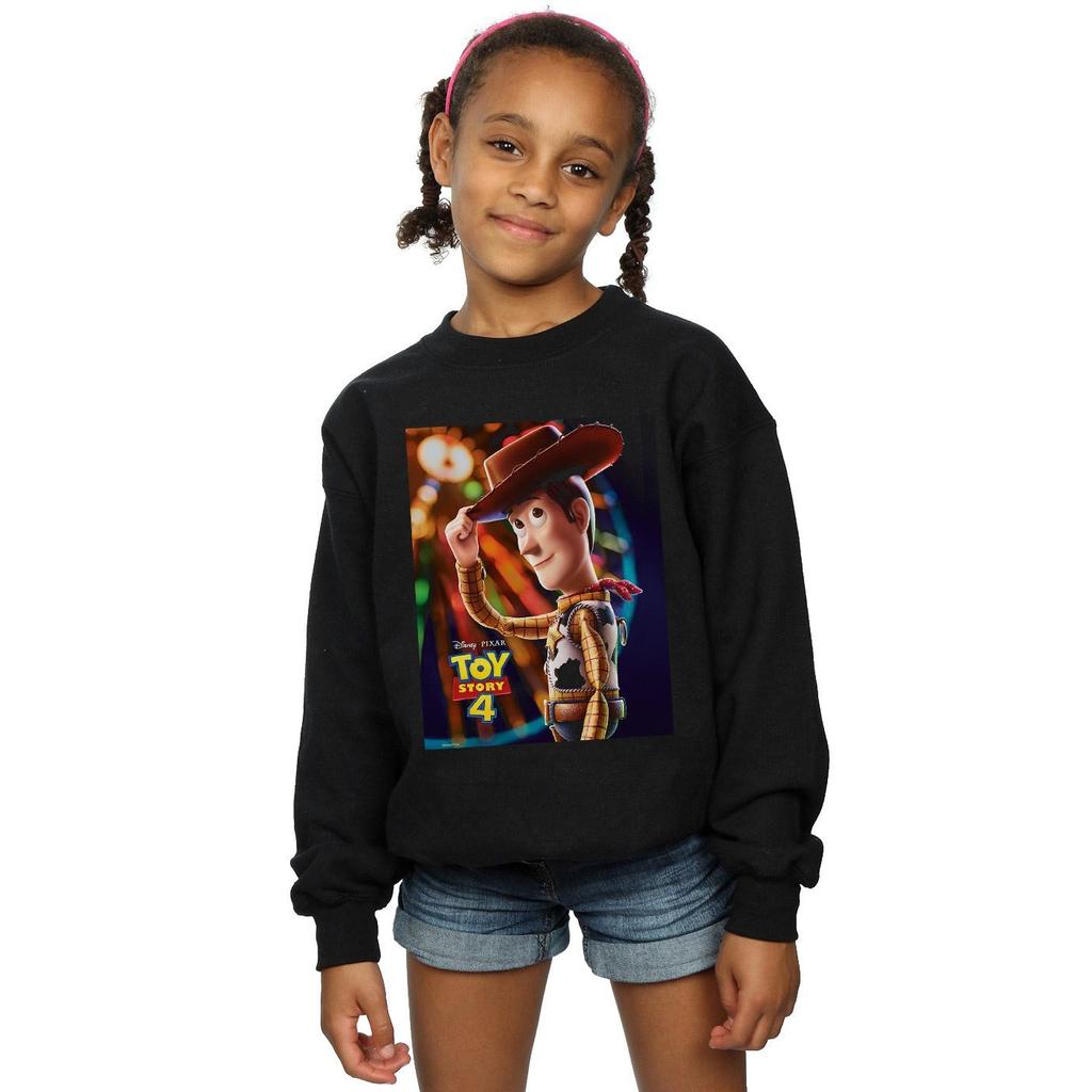 Disney Girls Toy Story 4 Woody Poster Sweatshirt