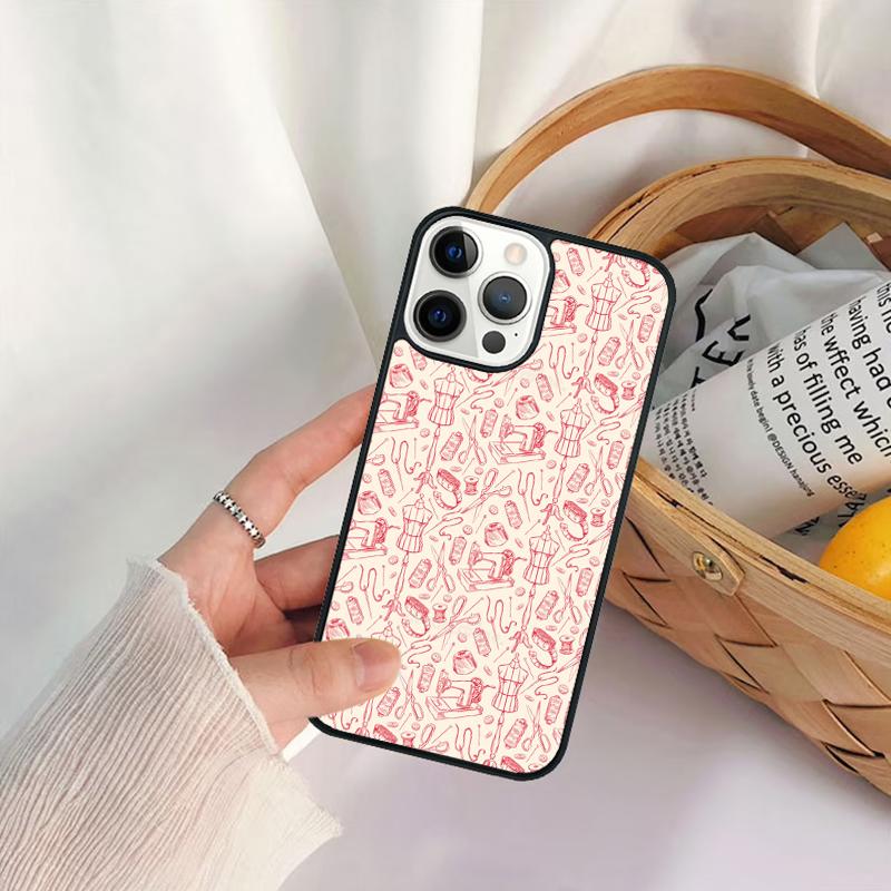 Швейная машина портной элементы узор Чехол для телефона Для iPhone 17 Air 16 15 14 11 12 13 Pro MAX Plus coque Чехол