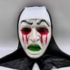 Mask Frightening Nun Costume Synthetic Latex Street Style Horror Accessory Realistic Details Halloween Horror Theme Events