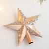 New 3D Red Glitter Star Christmas Tree Crown Star Pentagram Plastic Christmas Tree Decorations Christmas Decorations Xmas Party