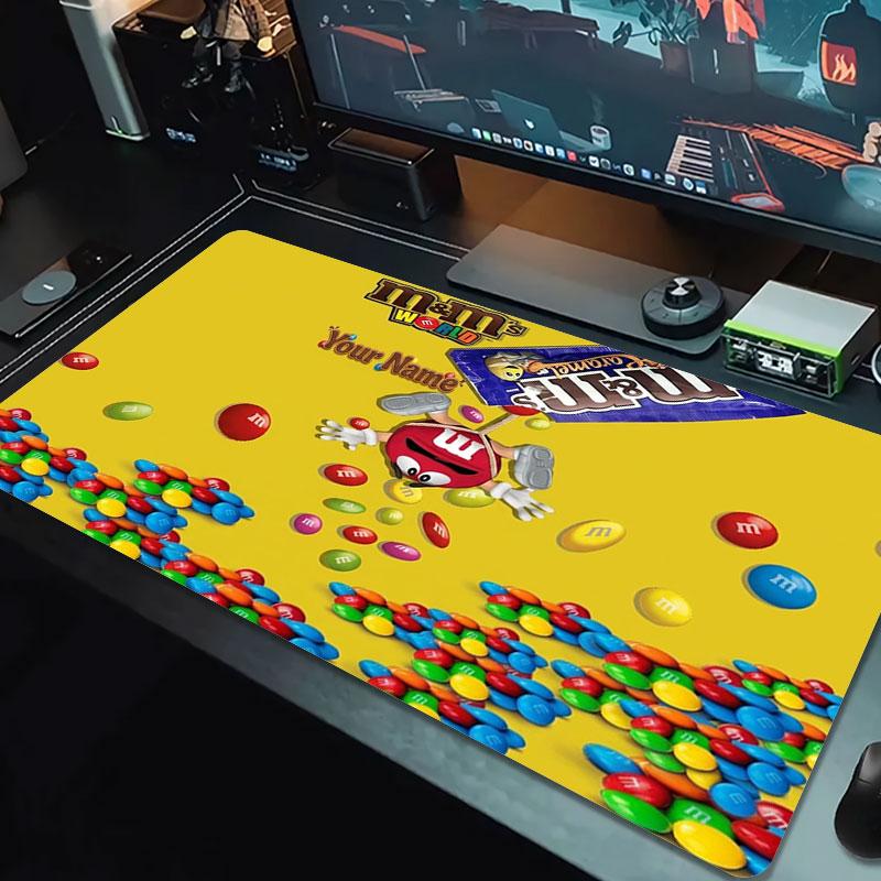 M&M's Custom Name Large Size Mouse Pad Large Gaming Table Cushion Non-slip Laptop Tablet Big Mousepad XXL Mat Mini PC Playmat With Lock edge