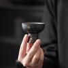 Empty Zhai Old Rock Clay Goblet Silver Gilded High Foot Master Cup Bronze Glaze Ceramic Teaware Tea Cup Single Cup Tea Bowl