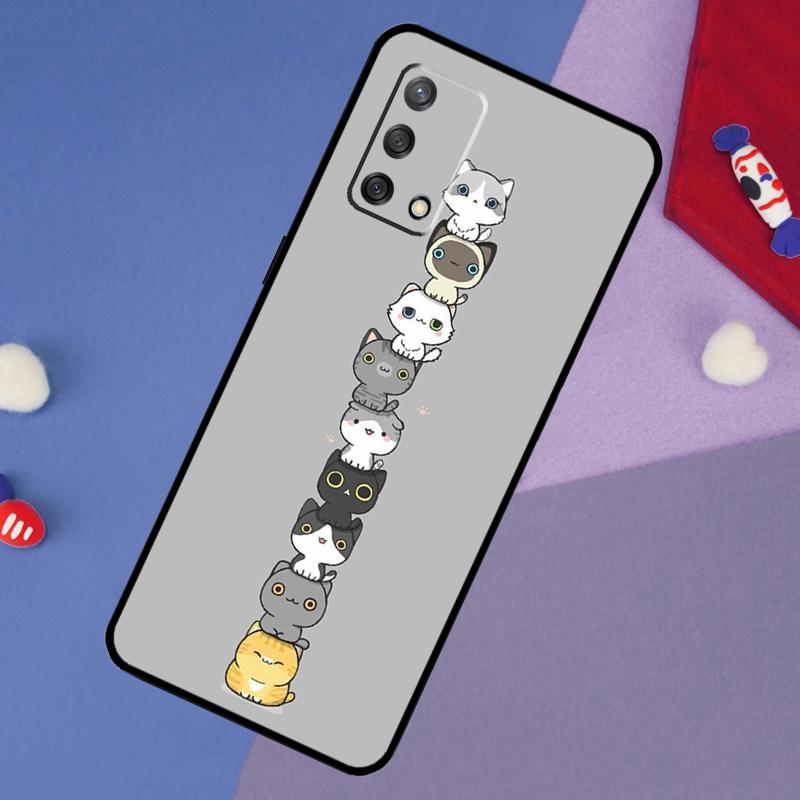 Забавные милые кошки Чехол Для Oppo A5 Pro A6 A57 A17 A78 A54 A74 A94 A76 A16 A96 A18 A40 A60 A80 A38 A58 A98 A15