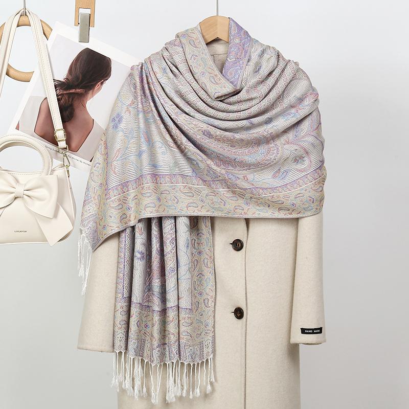Luxury Brand Autumn Cashmere Jersey Shawl Womens Scarf Warm Winter Scarf Design Printed Womens Muslim Cotton Shawl Scarf