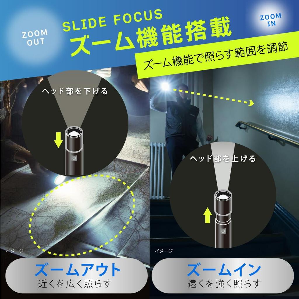 OHM Перезаряжаемый светодиодный фонарик с функциями 180 и мигания LH-C18B5 08-1720 Фонарик, Люмены, Зум, Диммируемый,