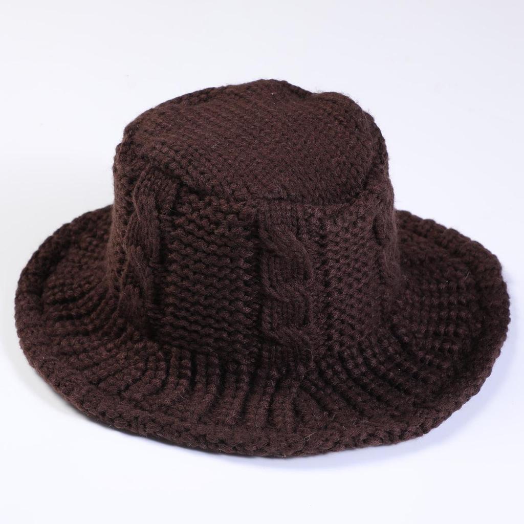 Женская осенне-зимняя шерстяная шляпа-горшок, студенческая вязаная теплая водонепроницаемая рыбацкая шапка