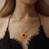 Pearl Sunflower Pendant Necklace - Elegant Women's Fashion Jewelry