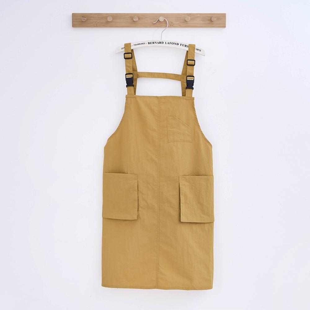 Fashion polyester Work Apron Waterproof Anti-fouling Japanese Apron with Pockets Oil-proof Kitchen Apron Unisex
