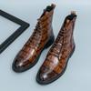 Мужская обувь большого размера новые кожаные туфли ботинки модные кожаные ботинки с высоким верхом тренд внешней торговли деловая одежда ботинки Мартина короткие ботинки