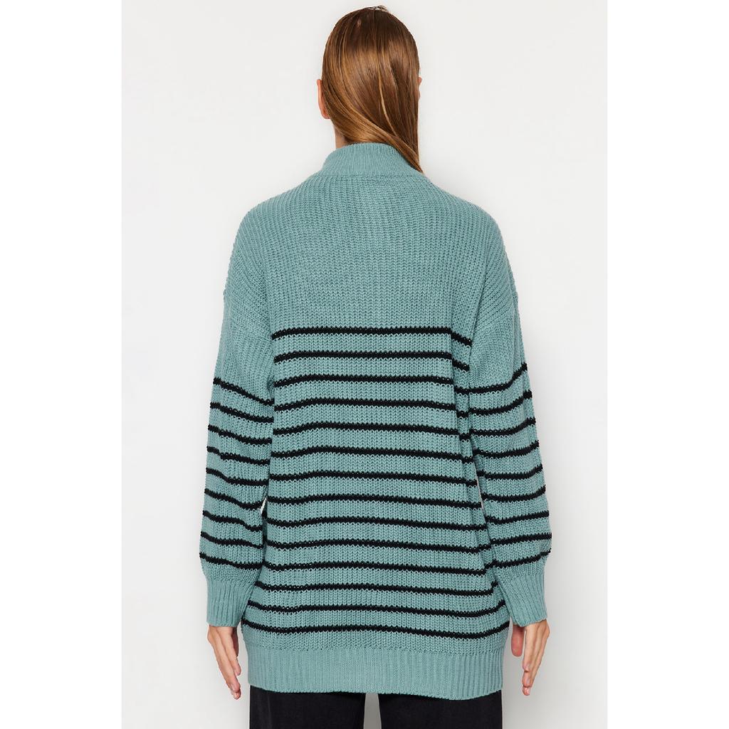 Трикотажный свитер с застежкой-молнией в каменную полоску Tctaw24ak00063