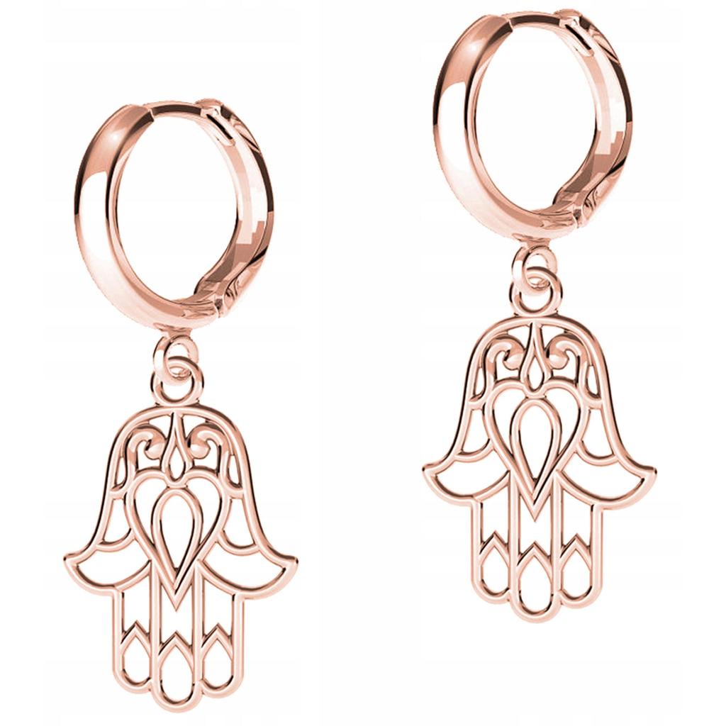 Earrings Gold Plated Hands Hands of Providence Openwork Hanging Hands Silver 925