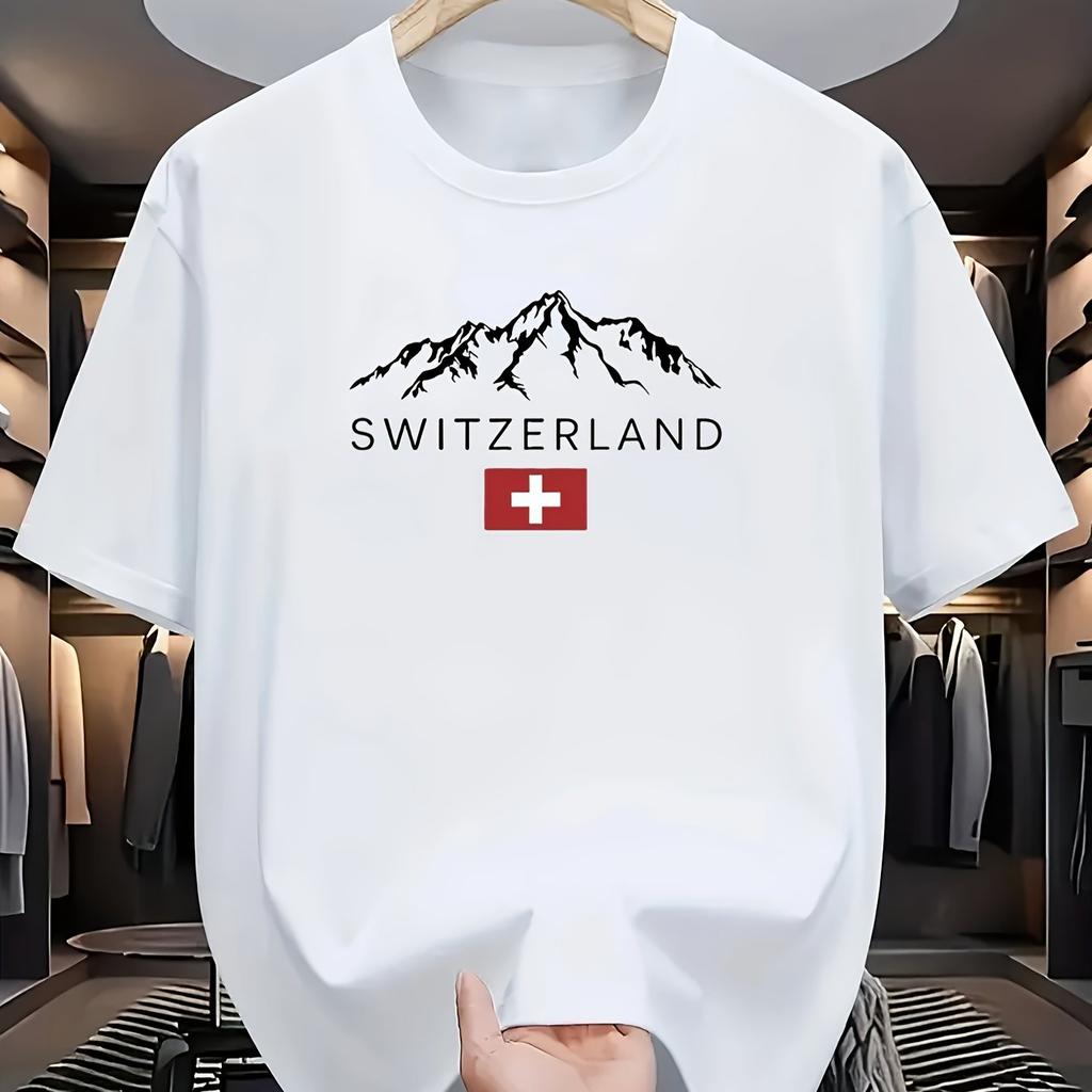 2025 Men's Summer 100 Cotton Fashionable Casual Sports Loose Plus Size Letter Pattern Printed Round Neck Short Sleeved T-shirt