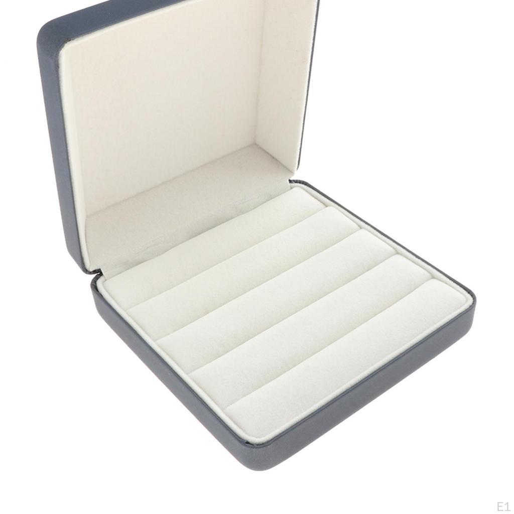 - Органайзер для демонстрации, шкатулка для украшений на ходу, 4-рядные прорези для колец для женщин, сувенирная коробка,