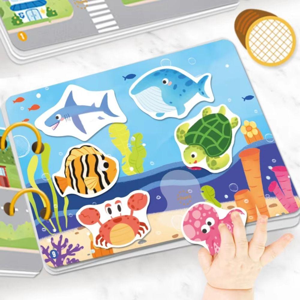 Handmade Montessori Quiet Busy Book Repeated Pasting Animals Sticker Book  Toddlers