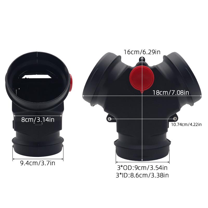 75MM/ 90MM/ 90MM до 75MM клапан заслонка регулируемый воздуховод дизельный нагреватель вентиляционный воздуховод Т-образный разветвитель выхлопная труба соединитель