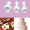 3Pcs/Set Geometric Fondant Cookie Cake Cutter Ejector Stamp Plunger Mold Embossed Star Heart DIY Baking Cake Decorating Tools