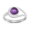 Кольцо с натуральным аметистом, серебро 925 пробы, эффектное кольцо, круглый драгоценный камень, ювелирные изделия ручной работы, подарок на Пасху, размер кольца - 5