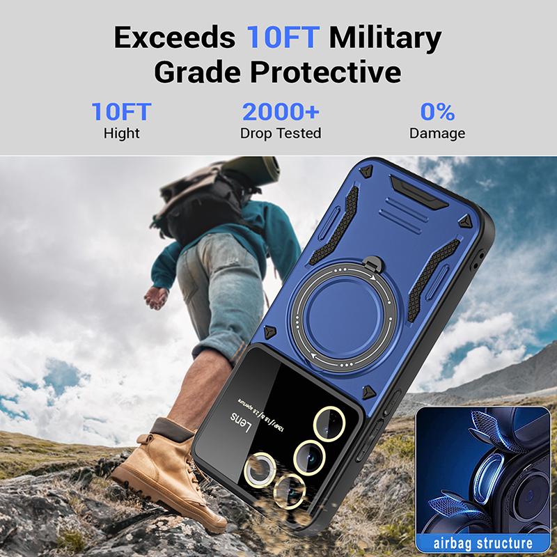 Luxury Magnetic Stand Cases For VIVO Y04 Y16 Y22 Y22S Y29 Y35 Y36 Y39 Armor Shockproof Soft Bumpers Hard Anti-Fall Cover Capa