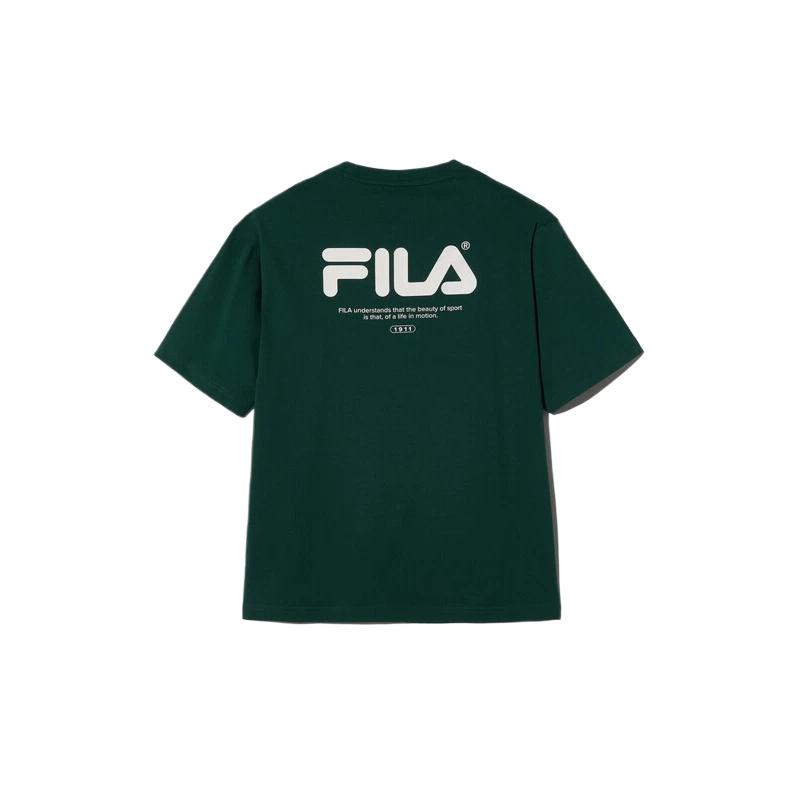 Fila Футболки Унисекс Темно-зеленые С круглым вырезом Умеренный прямой крой FS2RSH2103XDGR