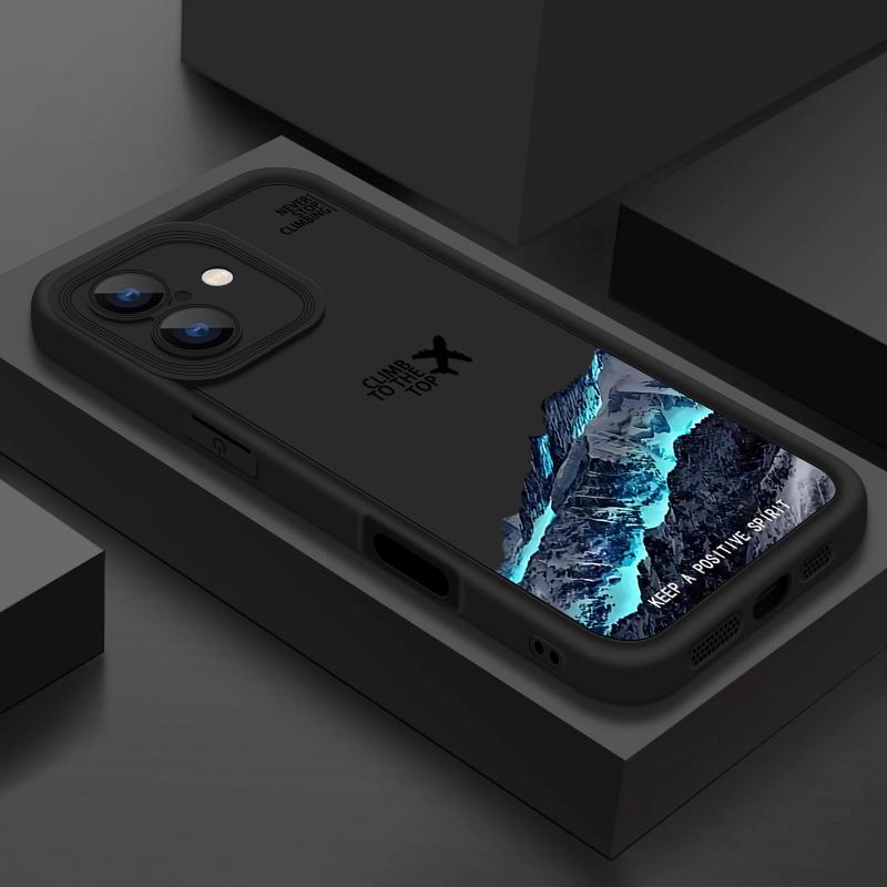 Противоударный чехол с рисунком самолета и гор для iPhone 16 Pro Max 15 Plus 14 Pro 13 12 11 XS XR 8 7 TPU мягкий матовый силиконовый чехол для телефона