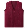Middle Aged and Elderly Women's Spring Autumn Thin Vest Elderly Cardigan Vest Loose Plus Size Grandma Knit Cardigan Outfit