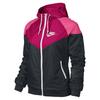 Color Block Design Logo Print Hooded Jacket Women Jacket Magenta 545909-014