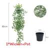 Faux Hanging Vine Plant With Green Leaves For Balcony And Party Decoration