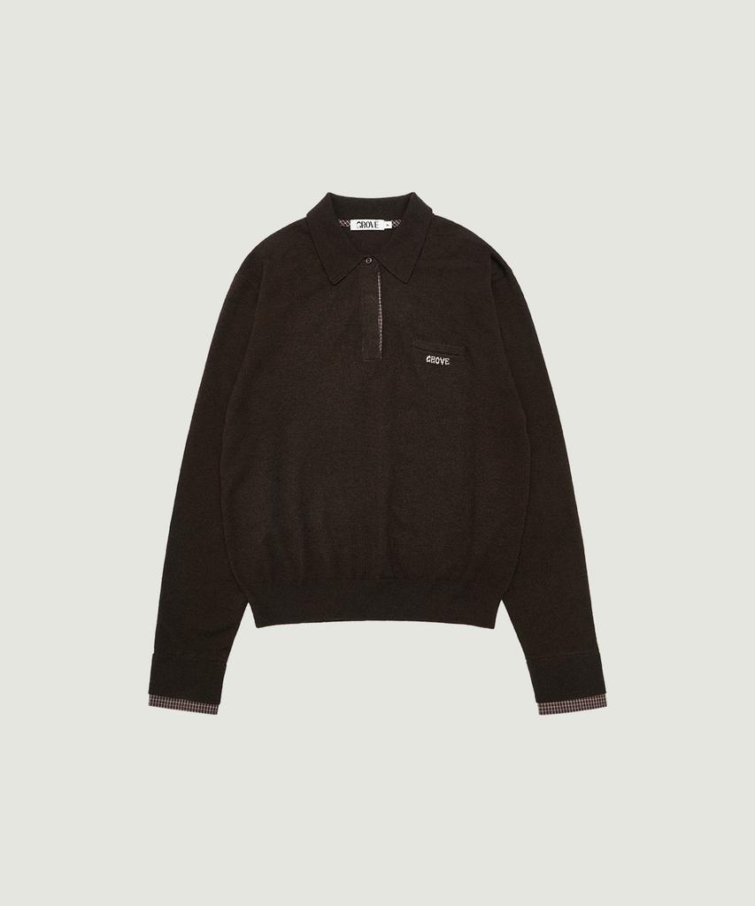 GROVE Gia Collar Knit (Brown)