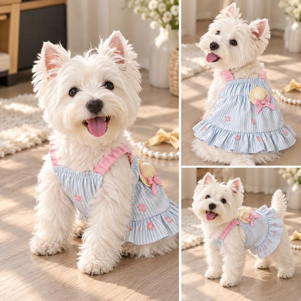 Breathable Cat Dog Dress Sleeveless Cat Dog Outfit Fashion Pet Sundress Pet Supplies