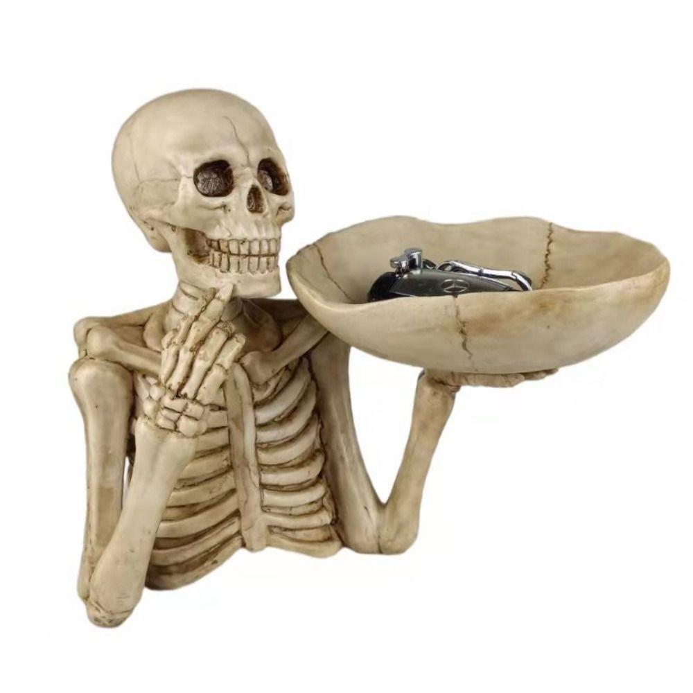 Resin Skull Storage Tray Skull Head Skeleton Fruit Plate Home Decor   Dresser