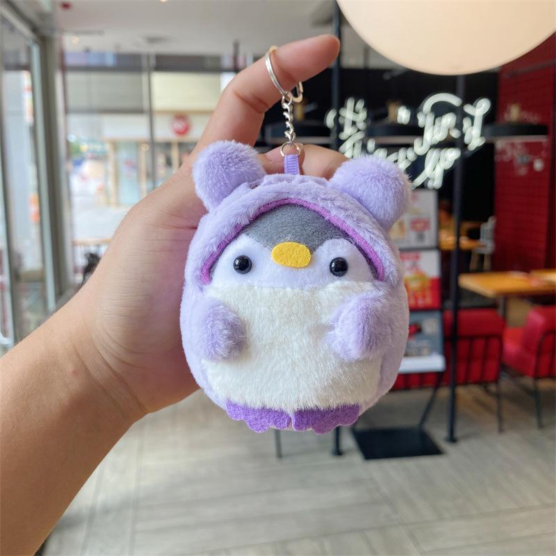 Очаровательный плюшевый кулон-пингвин: Аксессуар для рюкзака в мультяшном стиле