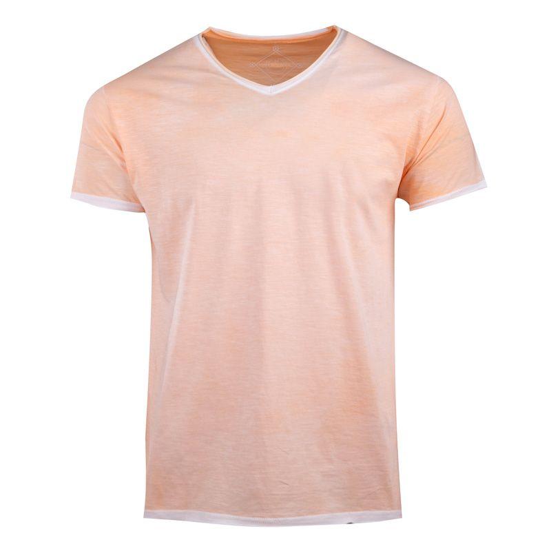 Мужская однотонная футболка с V-образным вырезом выцветшего цвета BLAGGIO