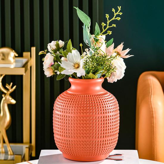 Plastic Flower Vase Indoor Outdoor Modern Real Dried Flower Holder Floral Arrangement Container Living Room Bedroom Table Centerpiece Decoration