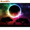 Frame Picture DIY Painting By Numbers Kits Moon Sky Coloring Modern Wall Art Picture For Living Room Home Decors