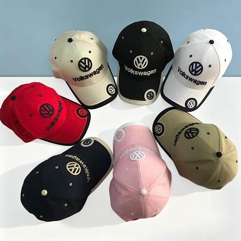 abcd1 Car Solid Color Hat Spring Summer Baseball Cap Sunshade Cap For Volkswagen VW Polo Passat B5 Golf 4 5 6 Tiguan Jetta CC Touran
