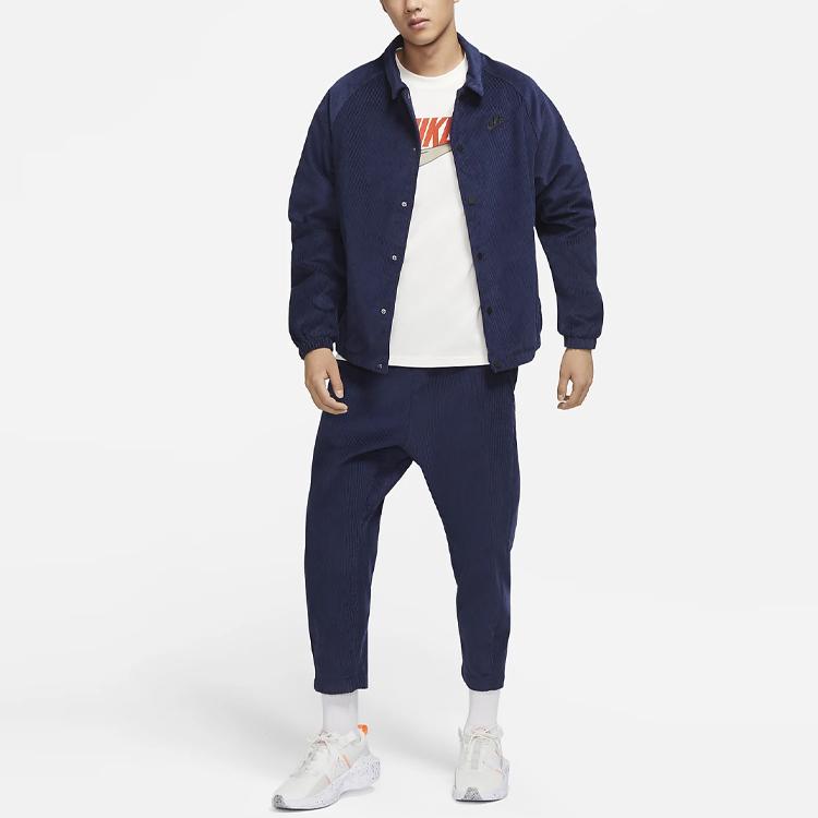Nike Повседневная вельветовая куртка с логотипом Мужская верхняя одежда Темно-синий DO2323-410