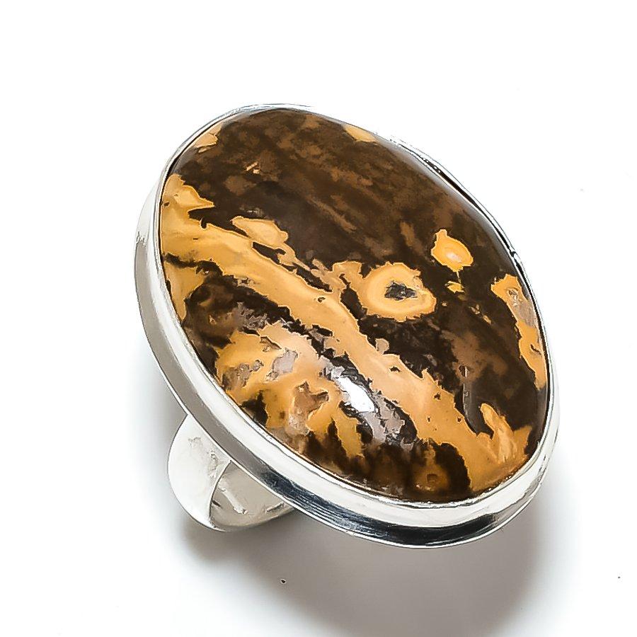 Драгоценный камень Ocean Jasper, ручная работа, подарочное ювелирное кольцо из стерлингового серебра 925 пробы, размер 9 j9V29