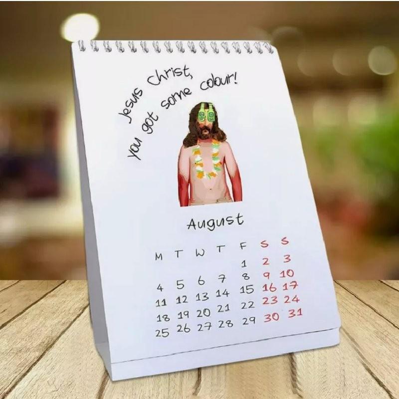 Pattern Christ Jesus 2025 Year Calendar Desktop Decoration Date Paper Display