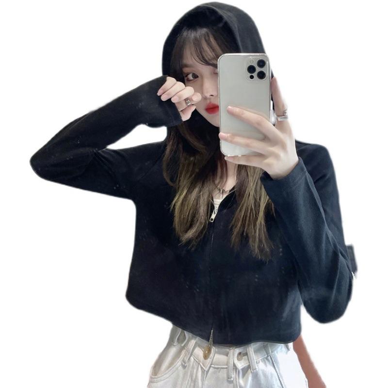 New Autumn and Winter Long-sleeved Zipper Hooded Sweatshirt Women's Korean Loose Ins Student Short Jacket Top