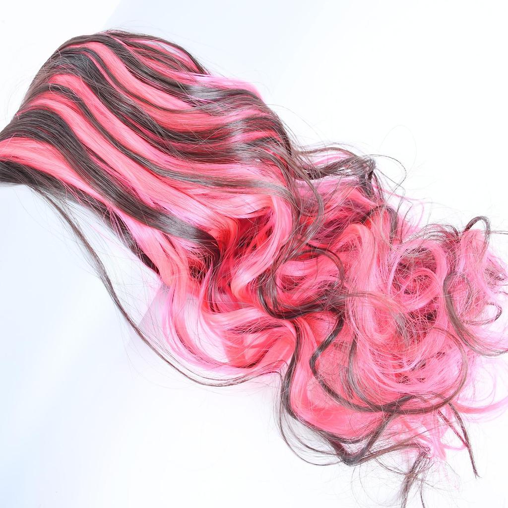 Выделенные волосы цвета пианино, накладные волосы, одна часть с 5 клипсами, длинные волнистые волосы, коричневые, красные, синие, разноцветные волосы