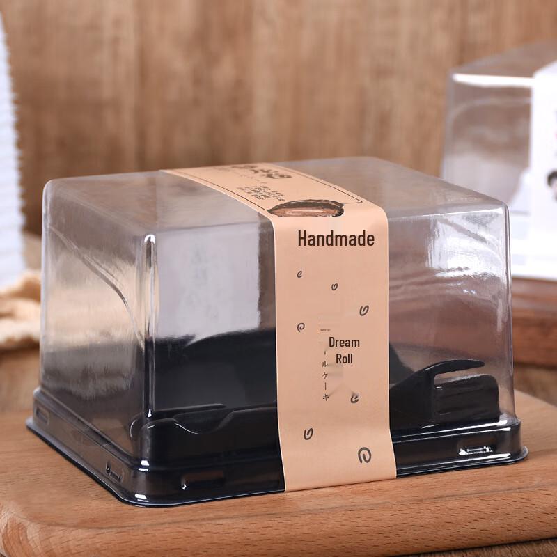 Прозрачная коробка для упаковки рулета с вилкой