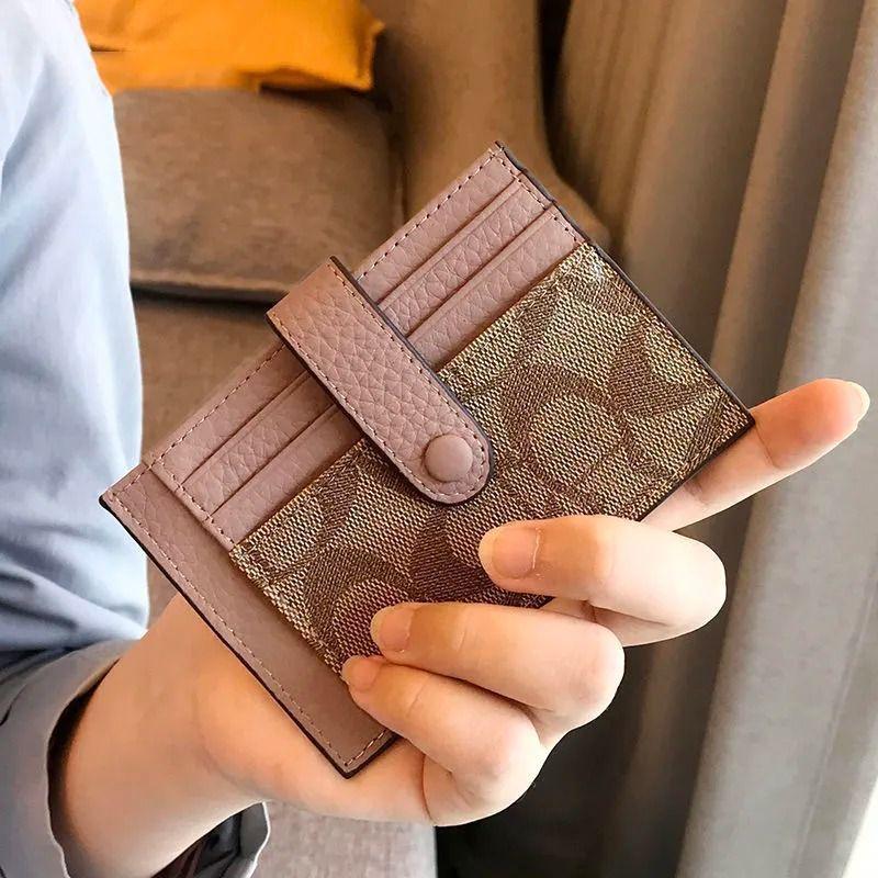 Monogram Ultra-thin Style Card Holder Wallet Money Clip Fashion Mini Short Envelope For Women Appliques Card&ID Wallets Credit Card Purse