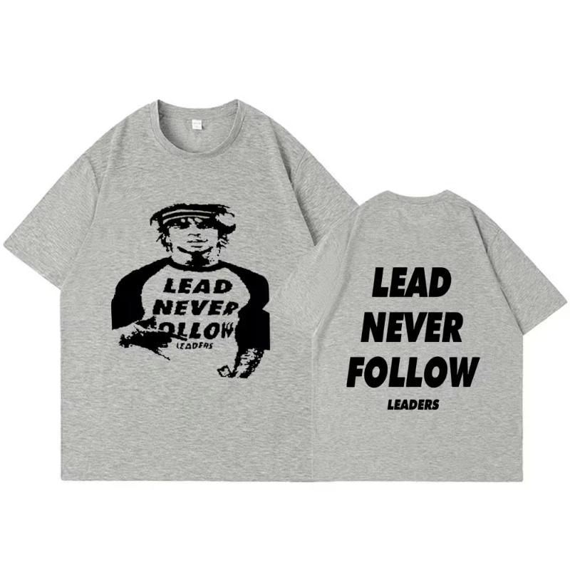 Футболка унисекс с принтом рэпера Chief Keef 'Lead Never Follow Leaders', женская, хип-хоп, винтажная, хлопок, повседневная, мягкая, оверсайз