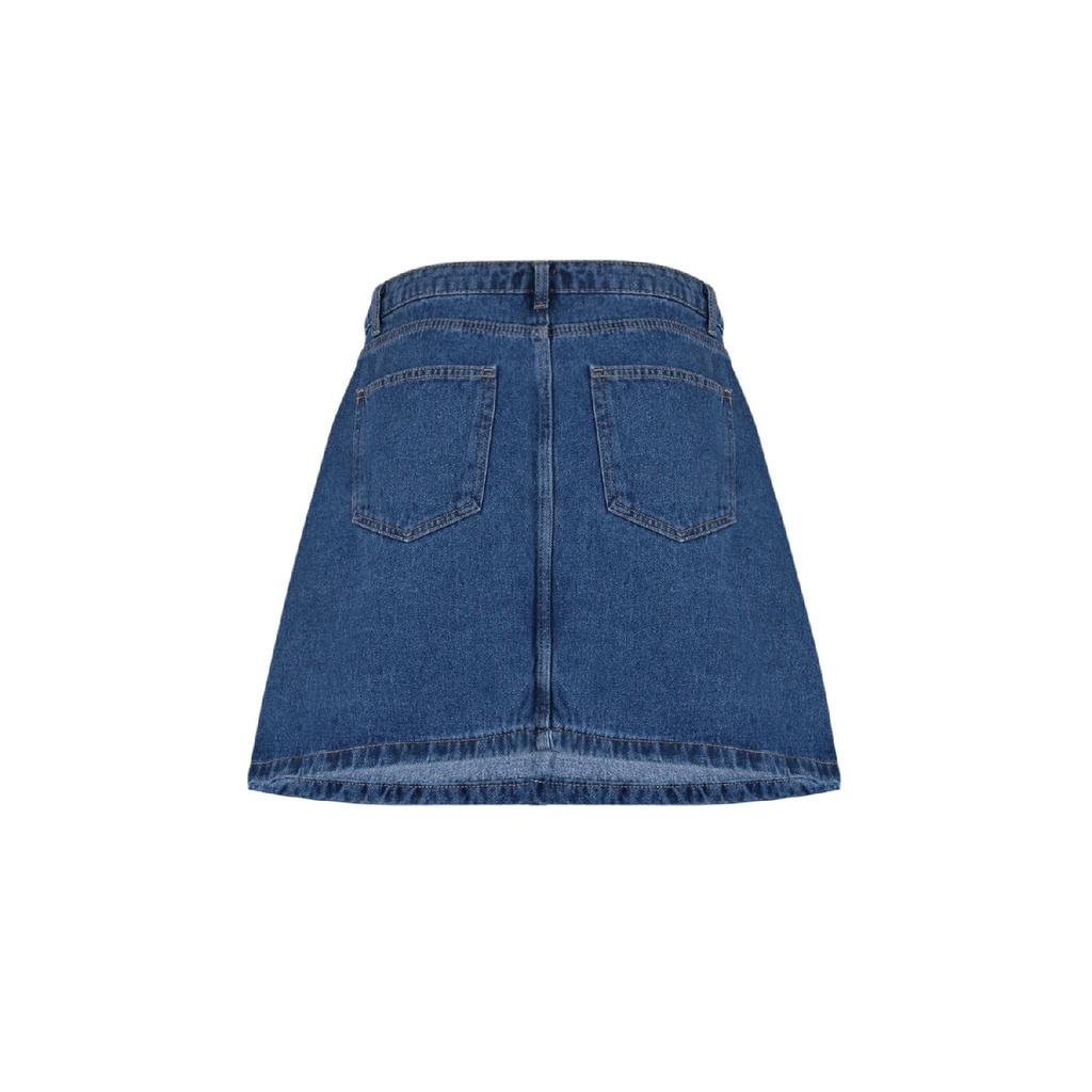 Черная джинсовая юбка трапециевидной формы с высокой талией Tbbaw23az00042